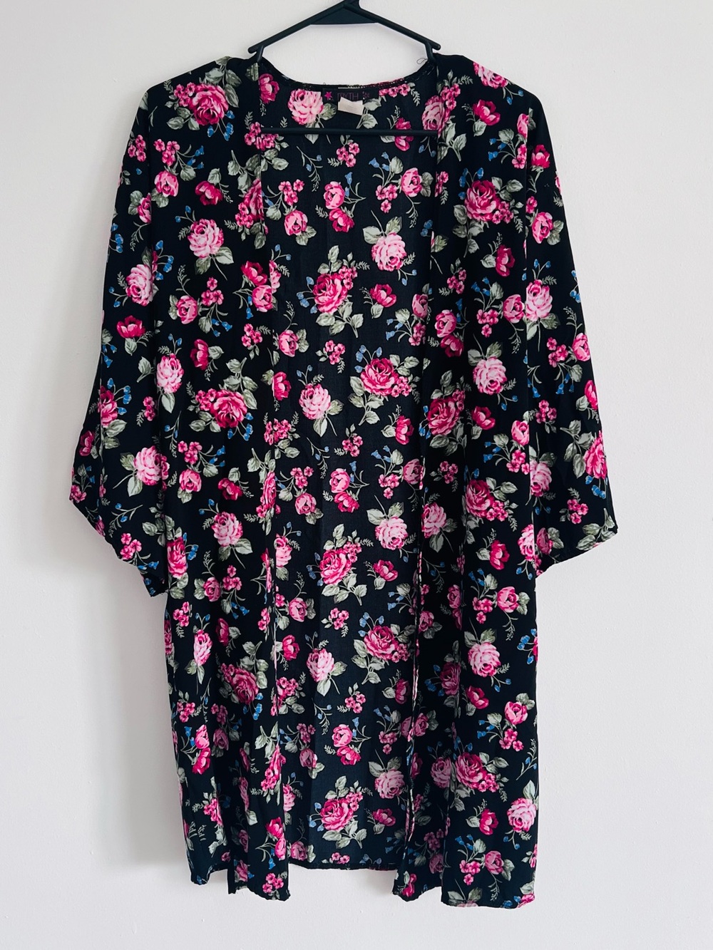 Floral Black & Pink Chemise Slip